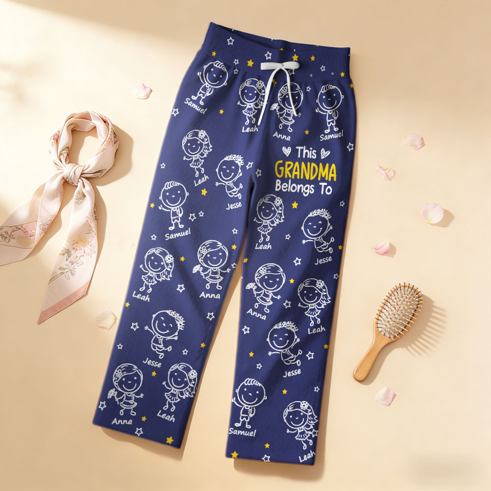 Personalised Pajama Pants - "This Grandma/Grandpa Belongs To" Kids Doodle Design