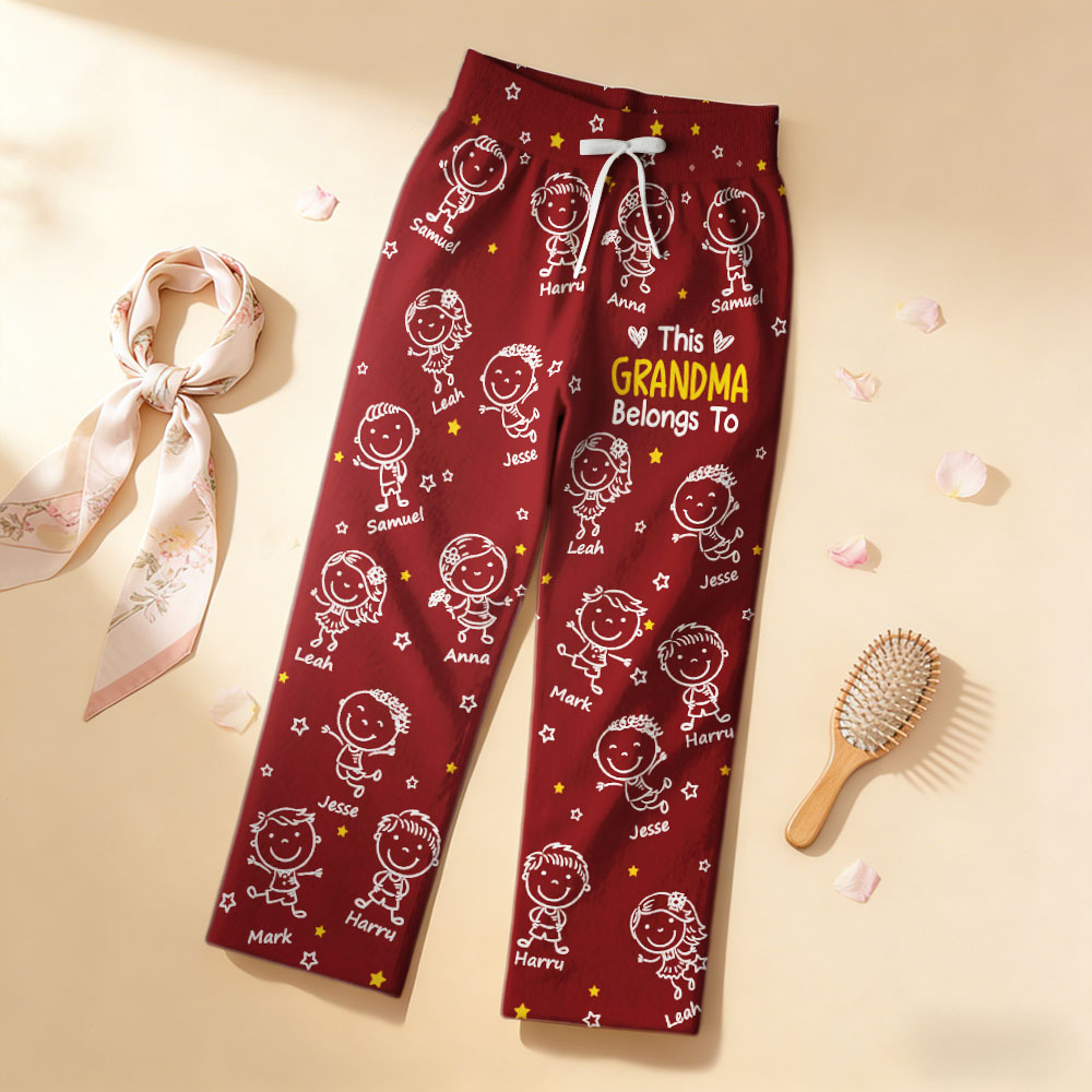 Personalised Pajama Pants - "This Grandma/Grandpa Belongs To" Kids Doodle Design