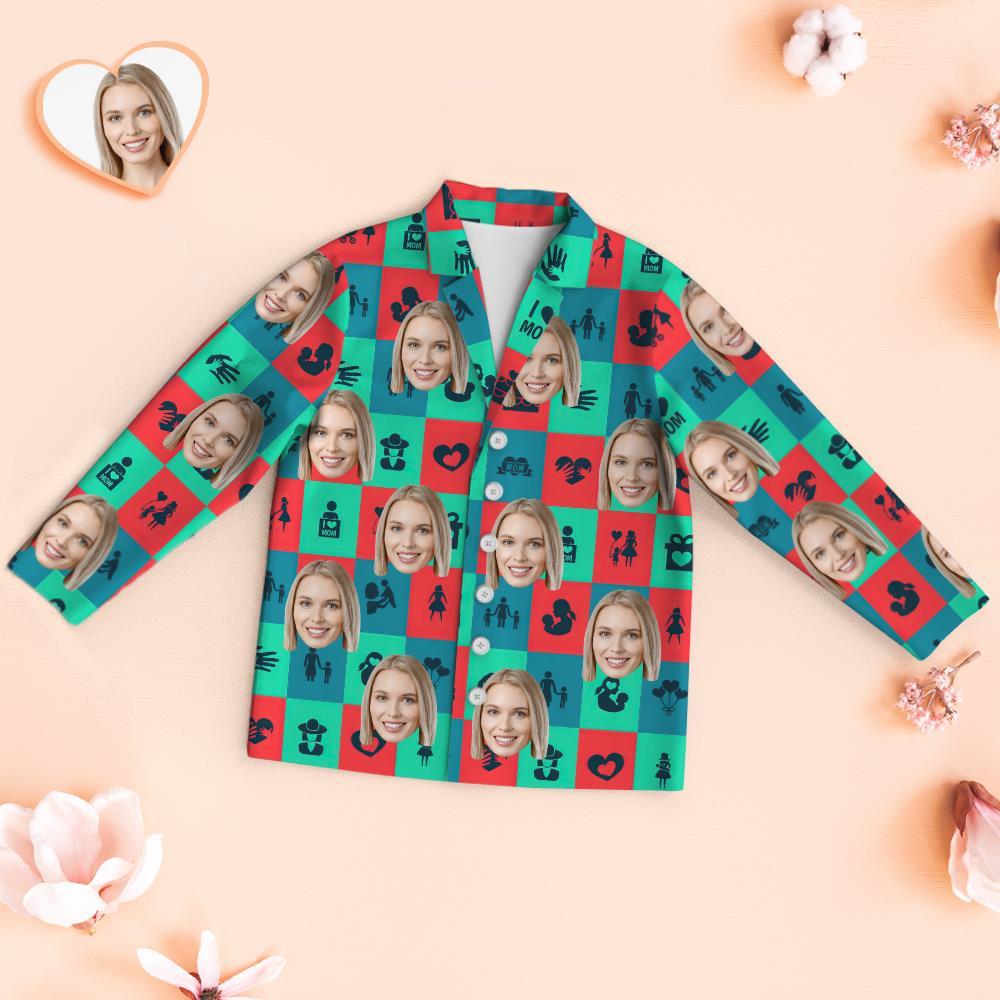 Custom Face Pajamas Symbol of Mum Personalized Photo Pajamas Set Mother's Day Gifts - MyFaceBoxerUK