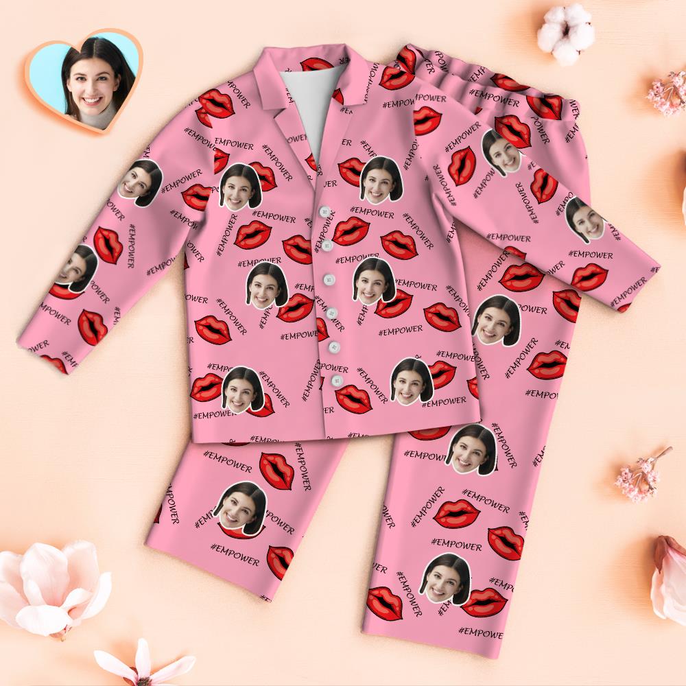 Custom Face Pajamas #Empower Personalized Photo Pink Pajamas Set Mother's Day Gifts	 - MyFaceBoxerUK