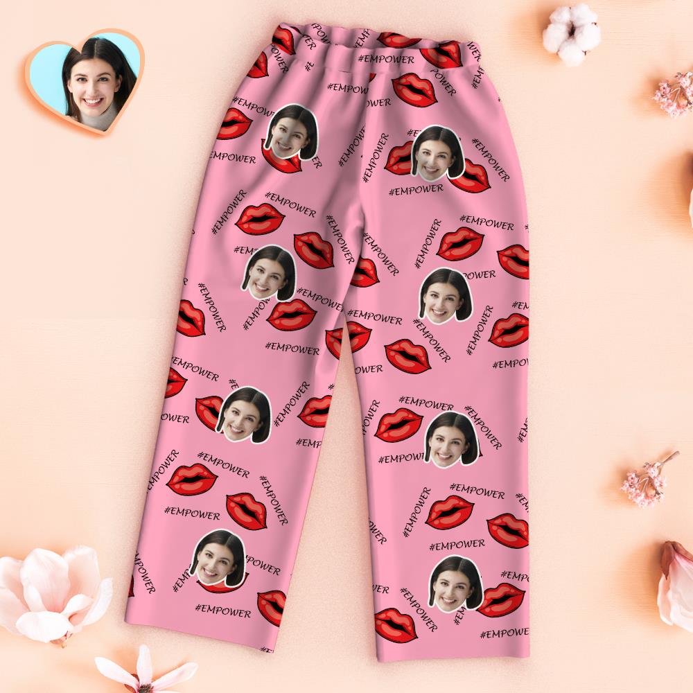 Custom Face Pajamas #Empower Personalized Photo Pink Pajamas Set Mother's Day Gifts	 - MyFaceBoxerUK