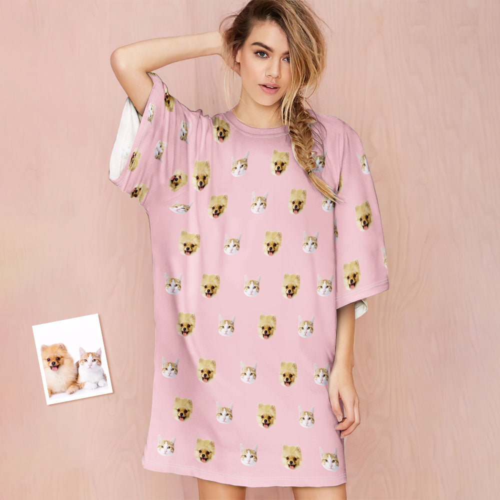 Custom Photo Face Nightdress Cute Pet Creative Home Gifts	 - MyFaceBoxerUK