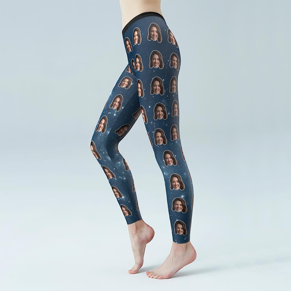 Women's Yoga gym pants Custom Face Leggings - MyFaceBoxerUK