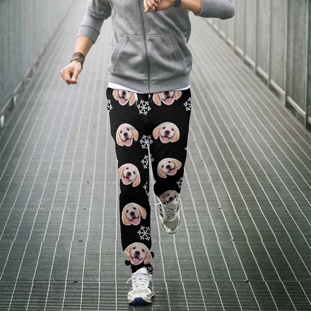 Custom Dog Face Christmas Sweatpants Unisex Joggers - MyFaceBoxerUK