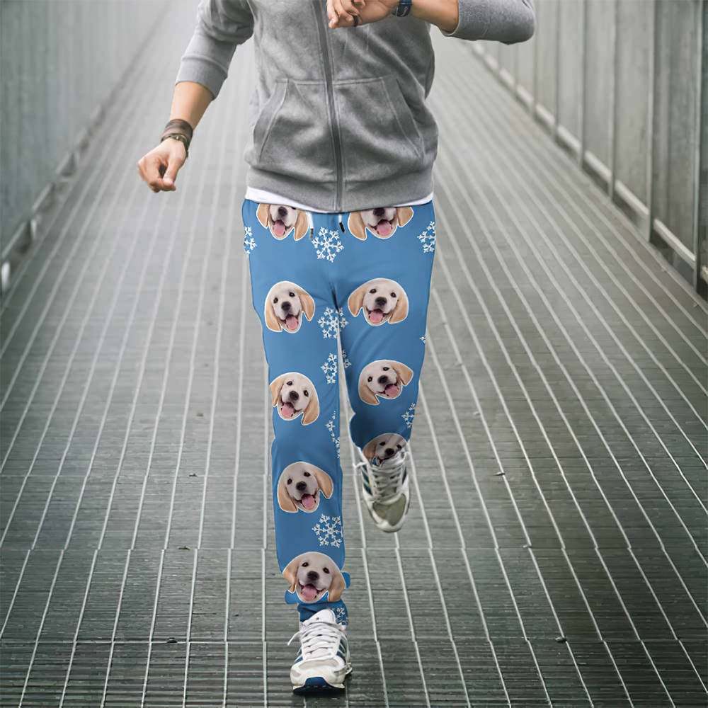 Custom Dog Face Christmas Sweatpants Unisex Joggers - MyFaceBoxerUK