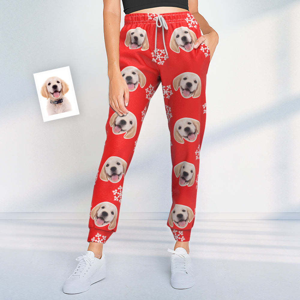 Custom Dog Face Christmas Sweatpants Unisex Joggers - MyFaceBoxerUK