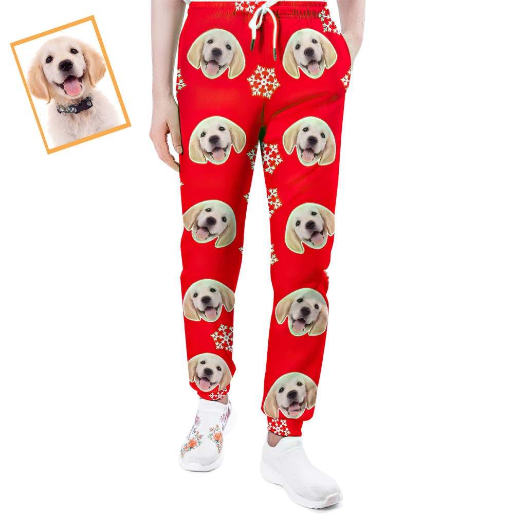 Custom Dog Face Christmas Sweatpants Unisex Joggers - MyFaceBoxerUK