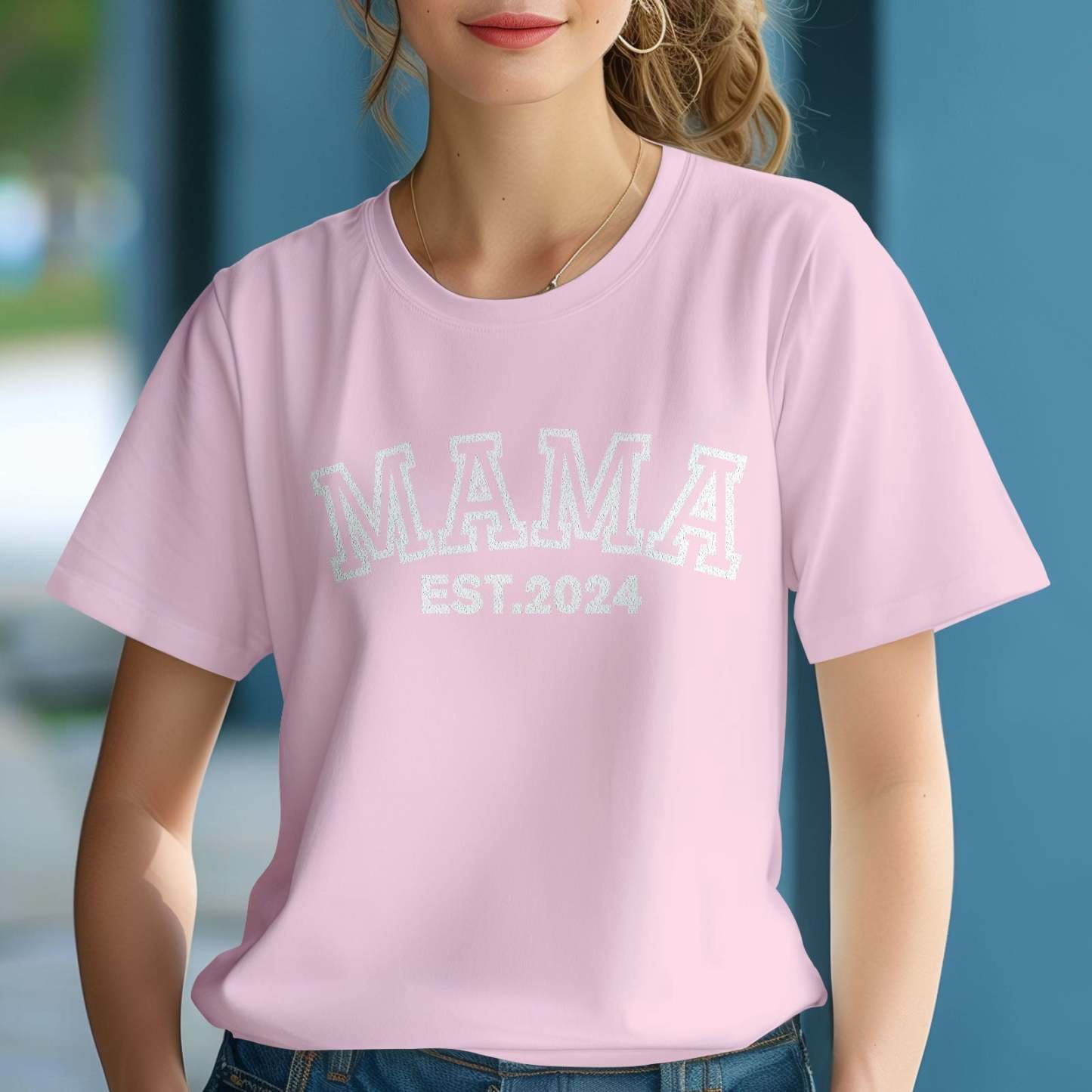 Custom Mama T-shirt EST 2024 T-shirt Mother's Day Gift - MyFaceBoxerUK