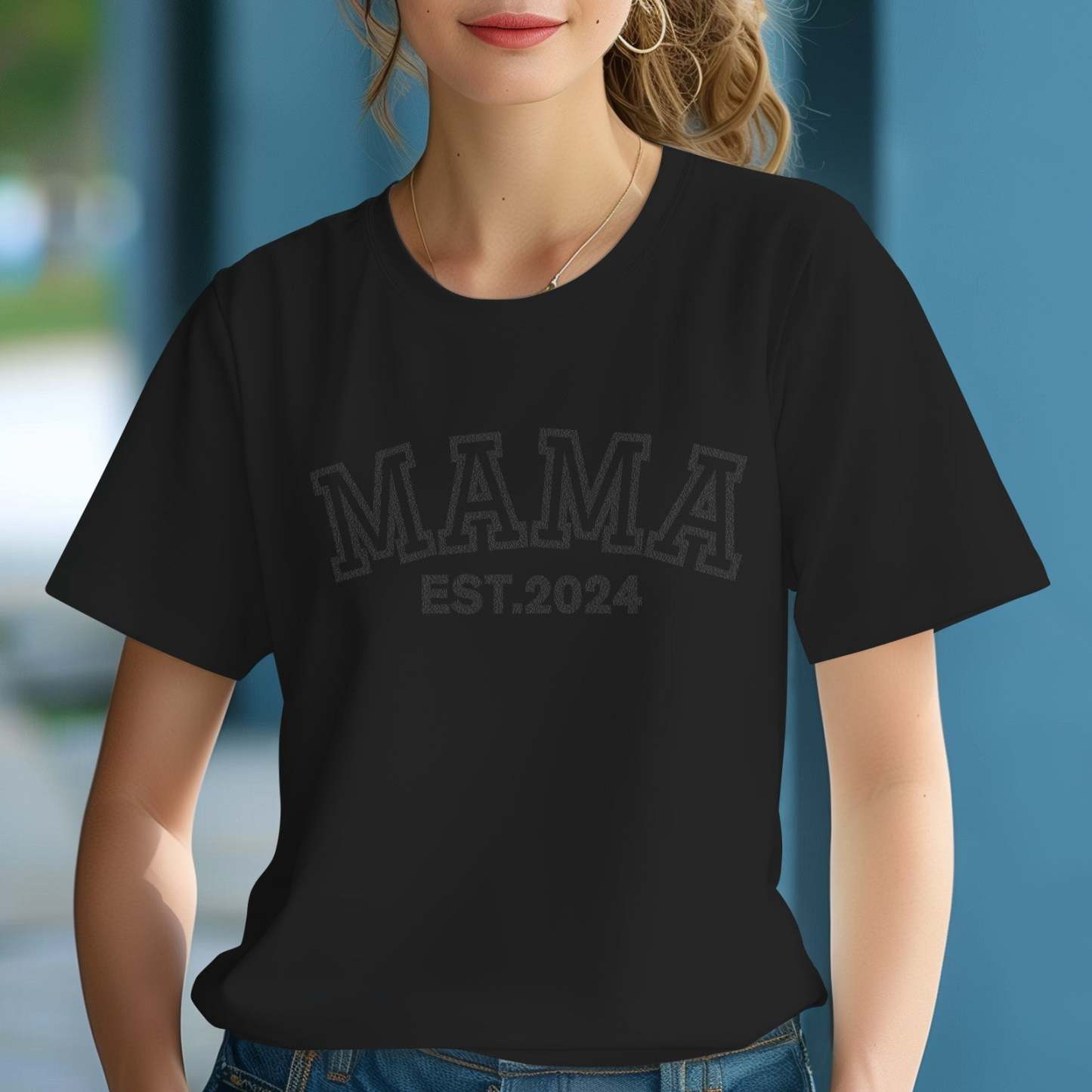 Custom Mama T-shirt EST 2024 T-shirt Mother's Day Gift - MyFaceBoxerUK