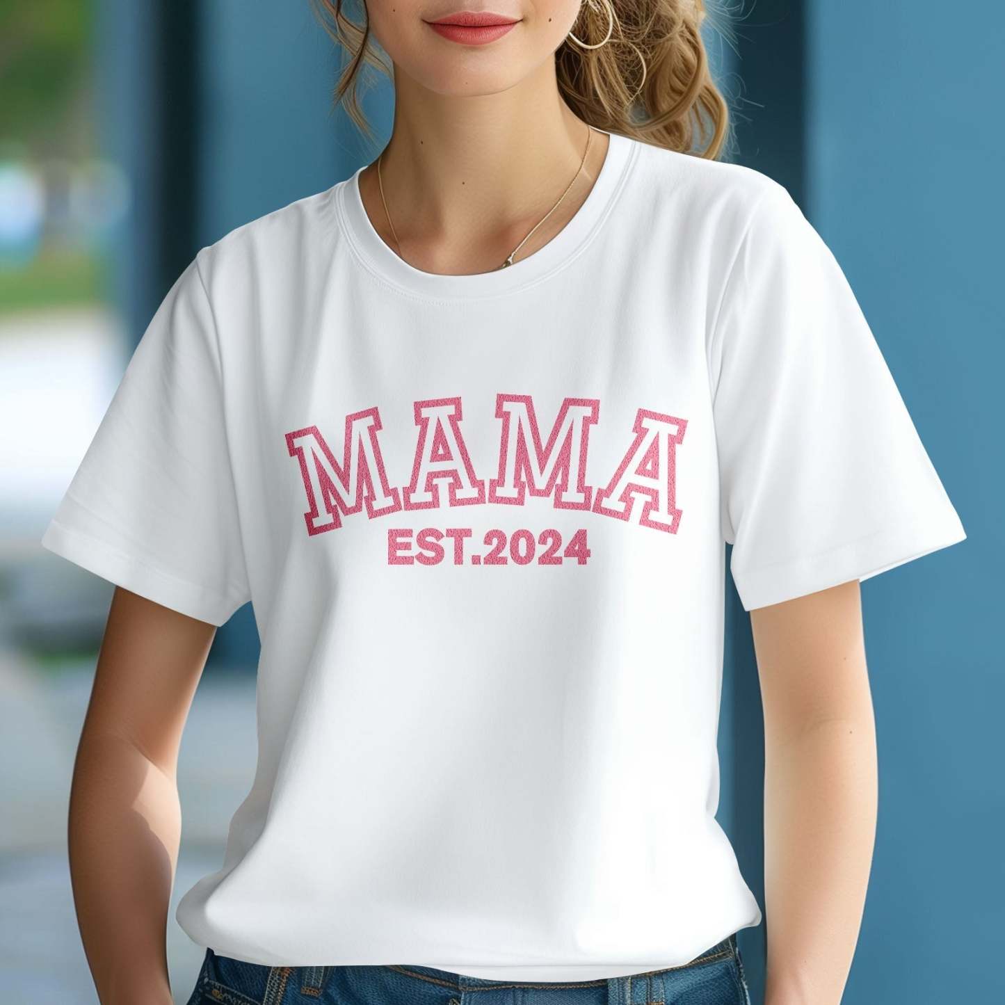Custom Mama T-shirt EST 2024 T-shirt Mother's Day Gift - MyFaceBoxerUK