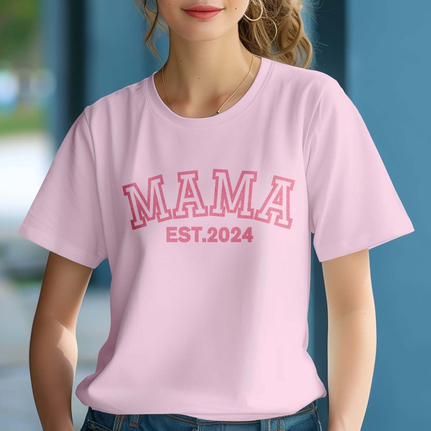 Custom Mama T-shirt EST 2024 T-shirt Mother's Day Gift - MyFaceBoxerUK