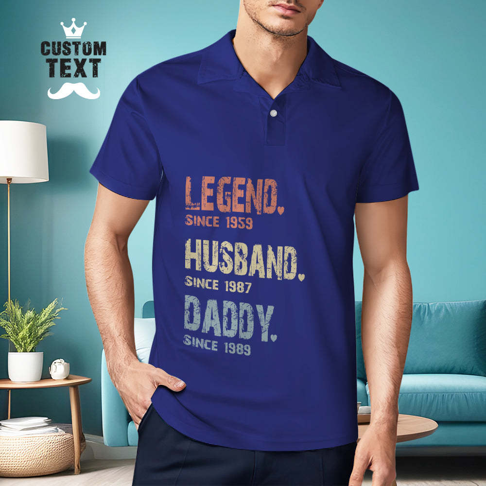 Custom Polo Shirt For Men Personalized Text Polo Shirt Father's Day Gift - MyFaceBoxerUK
