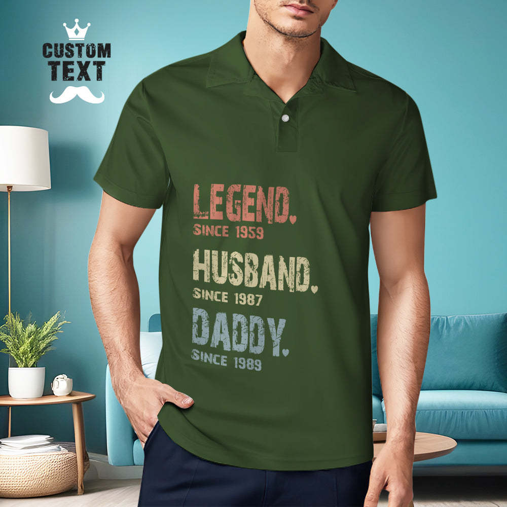 Custom Polo Shirt For Men Personalized Text Polo Shirt Father's Day Gift - MyFaceBoxerUK