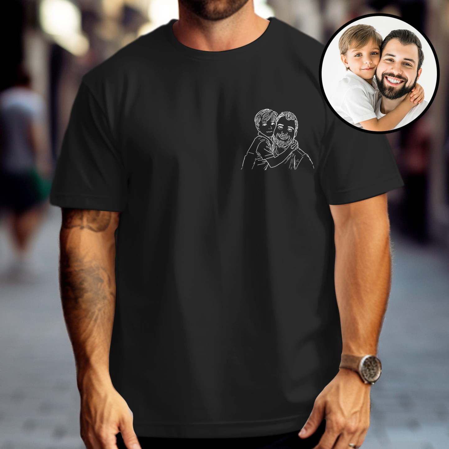 Custom Shirt Personalized Photo T-Shirt for Dad Personalized T-shirt Custom Dad Portrait Shirt Gift for Husband Fathers Day Gifts - MyFaceBoxerUK