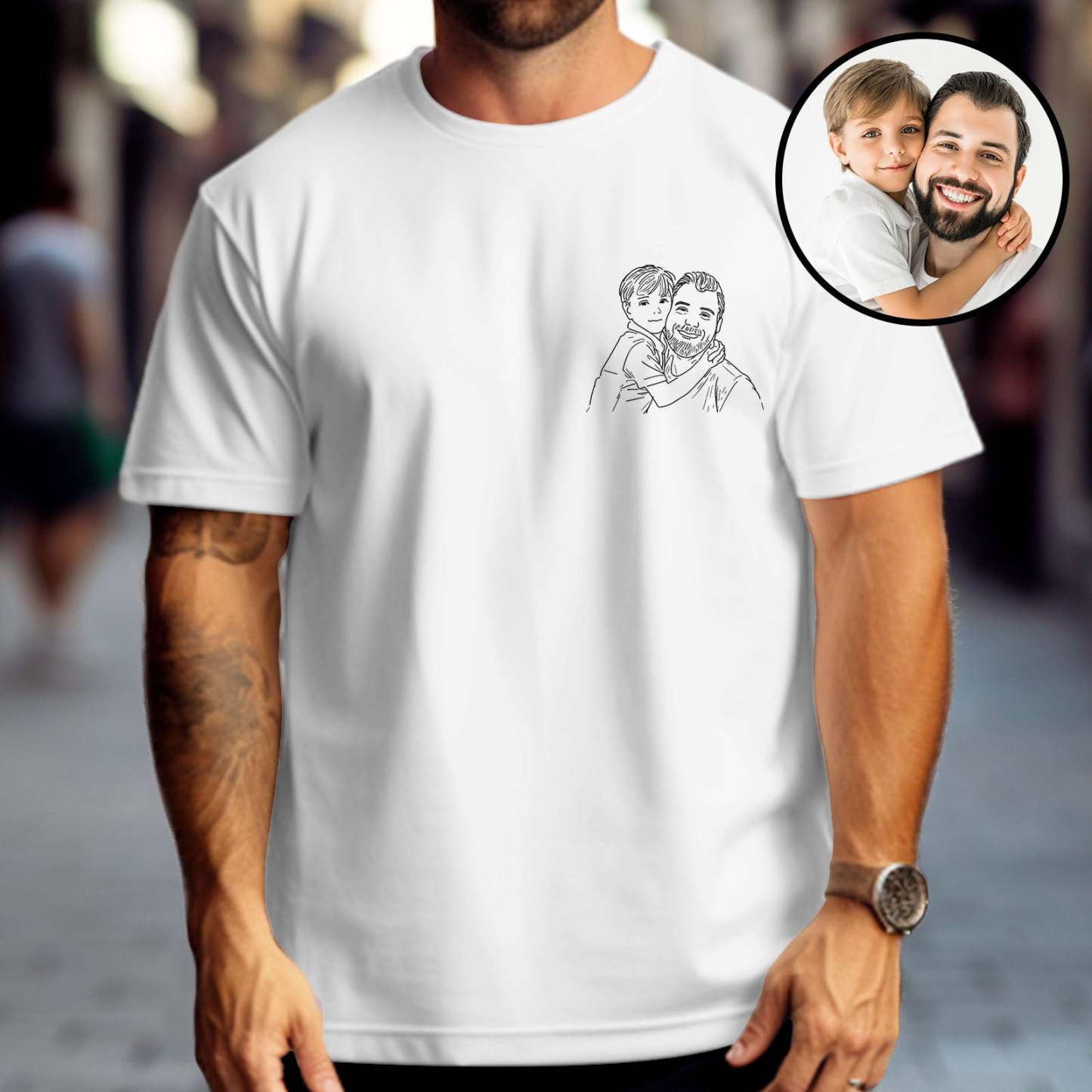 Custom Shirt Personalized Photo T-Shirt for Dad Personalized T-shirt Custom Dad Portrait Shirt Gift for Husband Fathers Day Gifts - MyFaceBoxerUK