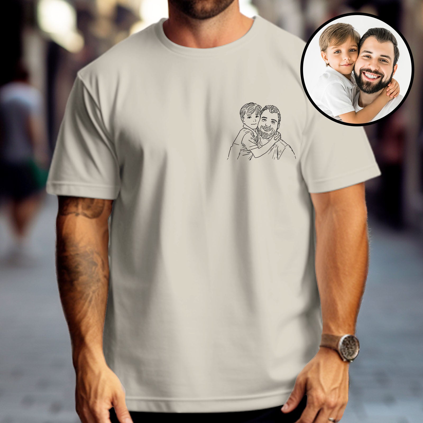 Custom Shirt Personalized Photo T-Shirt for Dad Personalized T-shirt Custom Dad Portrait Shirt Gift for Husband Fathers Day Gifts