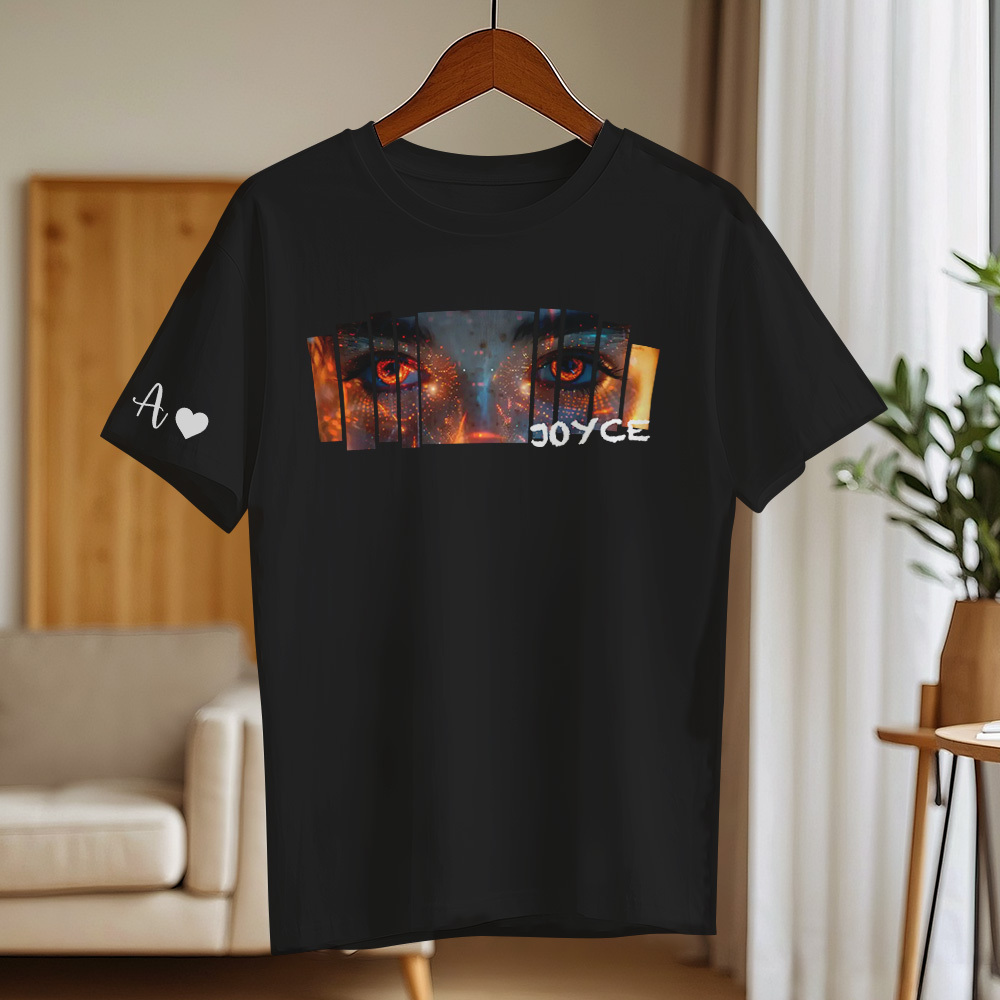 Custom Eyes Shirt Girlfriend Eyes Tee Personalized Photo and Name