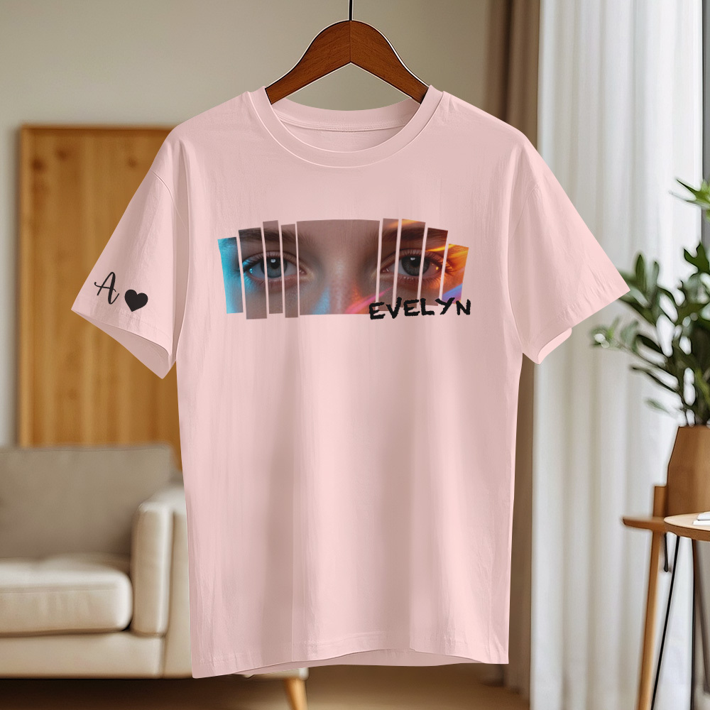 Custom Eyes Shirt Girlfriend Eyes Tee Personalized Photo and Name