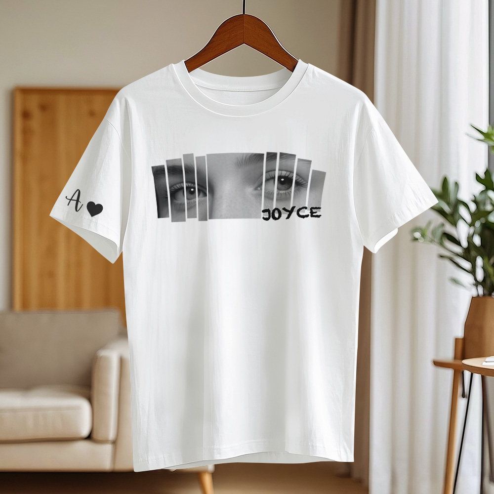 Custom Eyes Shirt Girlfriend Eyes Tee Personalized Photo and Name