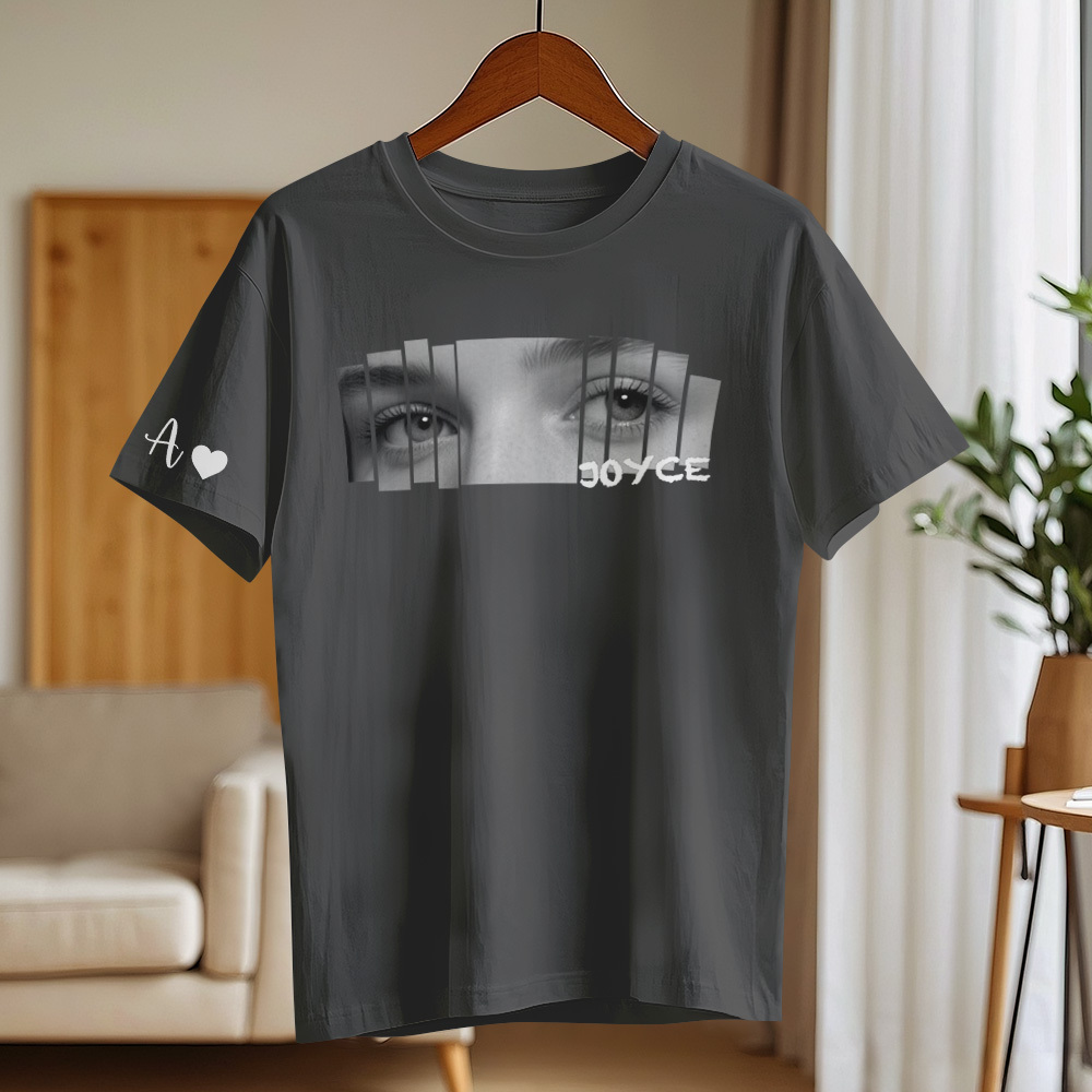 Custom Eyes Shirt Girlfriend Eyes Tee Personalized Photo and Name