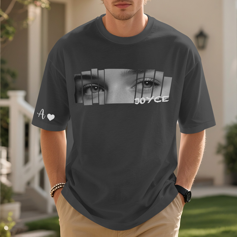 Custom Eyes Shirt Girlfriend Eyes Tee Personalized Photo and Name