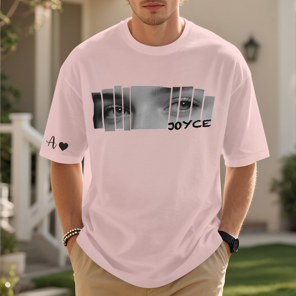 Custom Eyes Shirt Girlfriend Eyes Tee Personalized Photo and Name