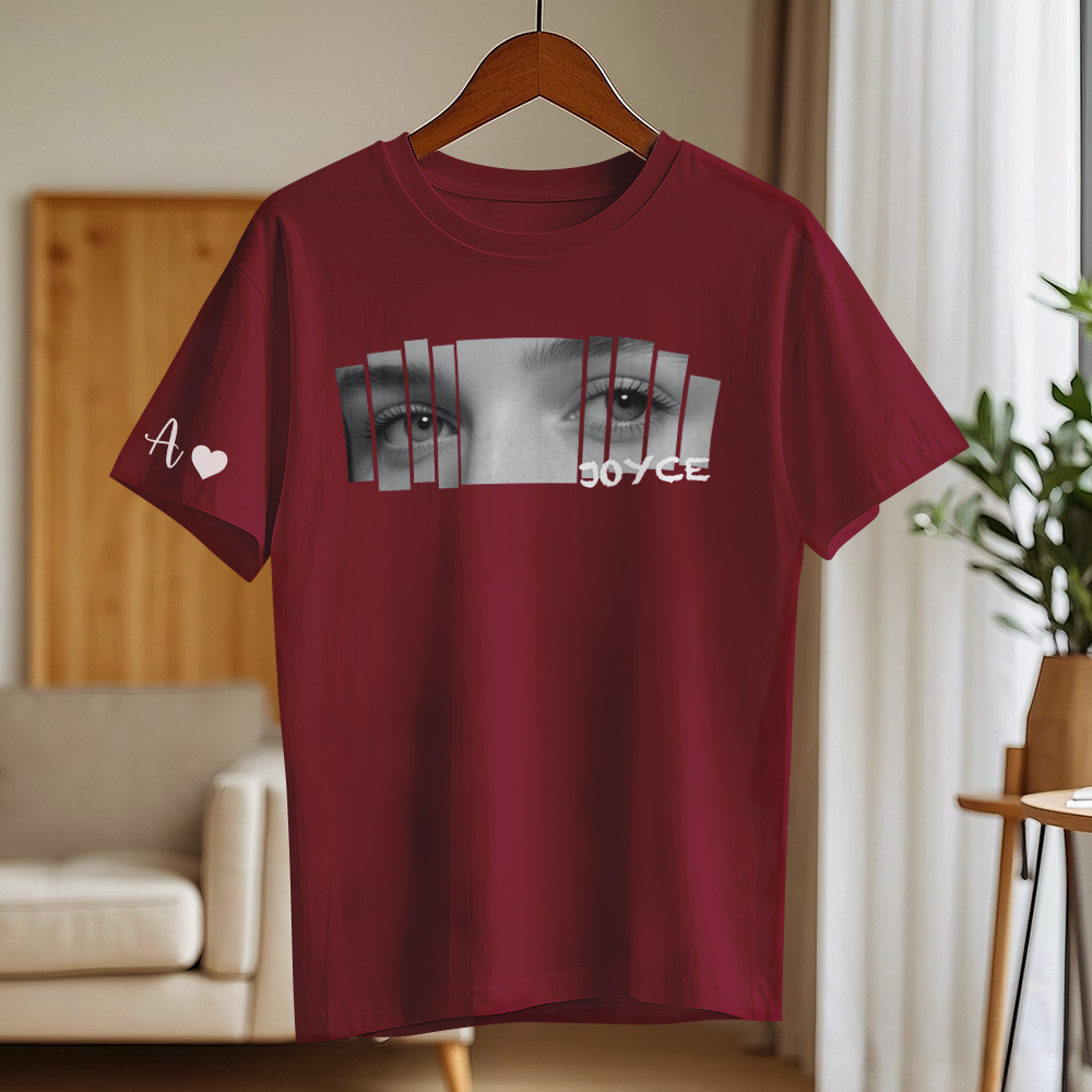 Custom Eyes Shirt Girlfriend Eyes Tee Personalized Photo and Name