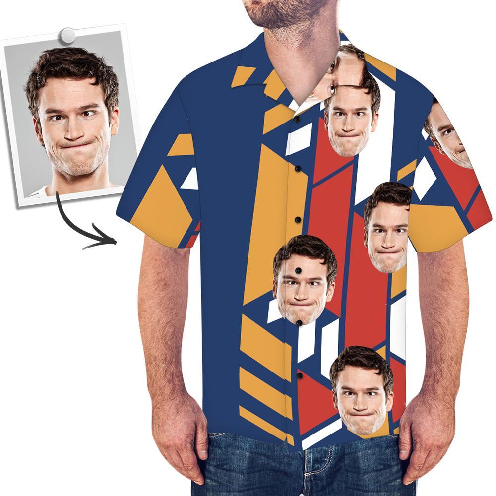 Custom Face Shirt Men's All Over Print Hawaiian Shirt Memorial Gifts for Boyfriend - MyFaceBoxerUK
