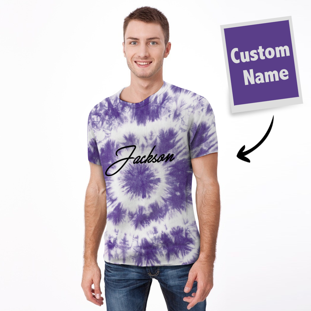 Tie-dye T-shirt Name T-shirt Fashion Style - Men's	 - MyFaceBoxerUK