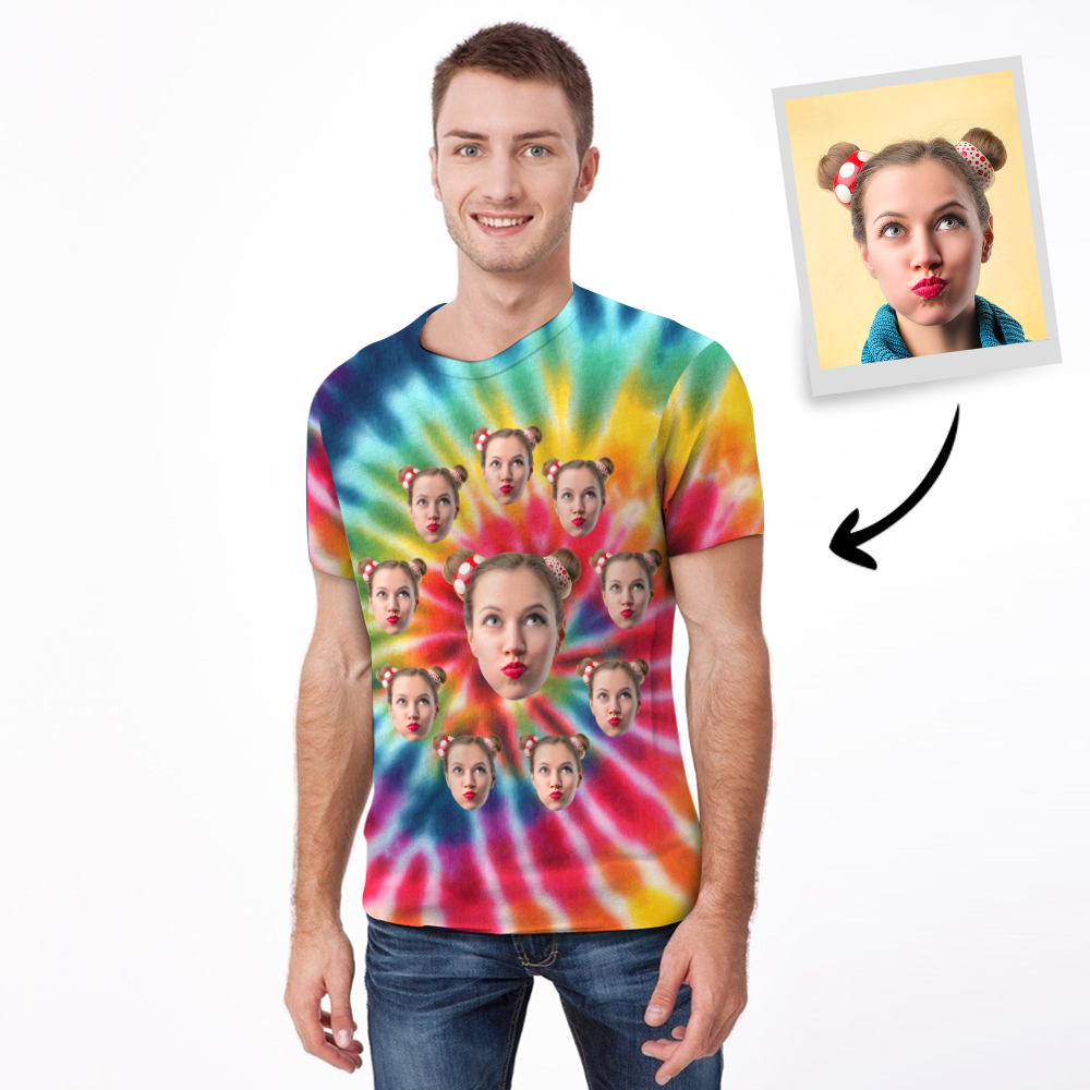 Tie-dye T-shirt Photo T-shirt Fashion Style - Men's - MyFaceBoxerUK