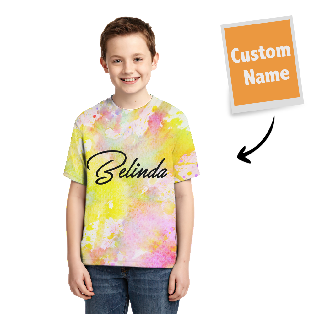 Tie-dye T-shirt Name T-shirt Fashion Style Children Gifts	 - MyFaceBoxerUK