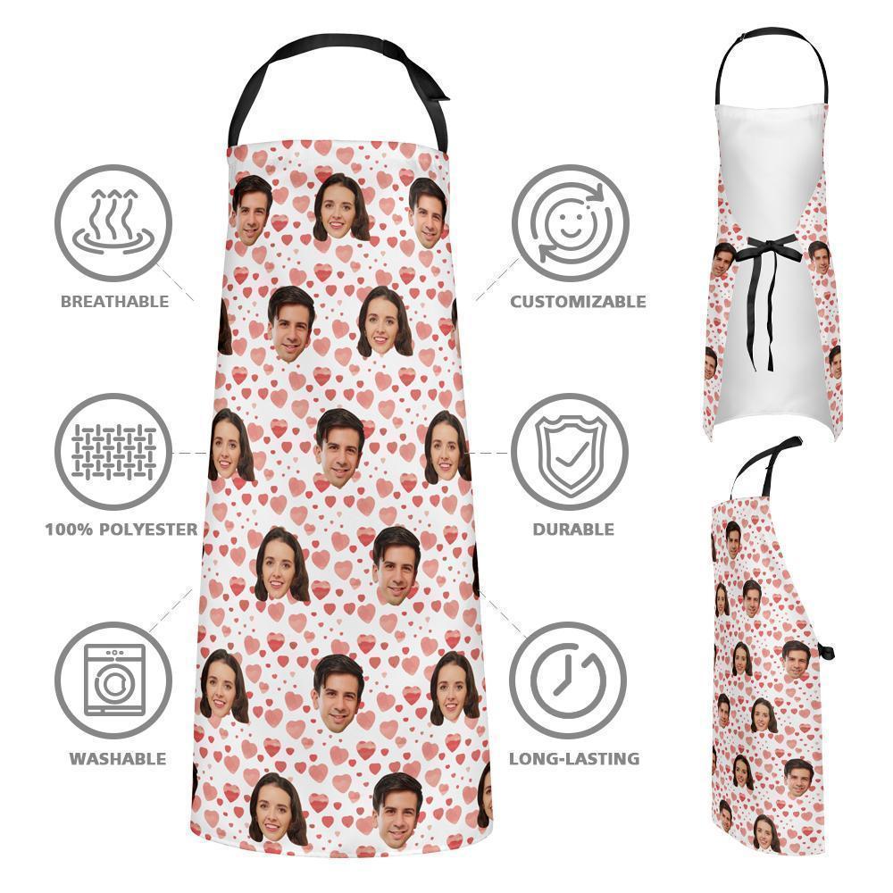 Custom Face Apron Photo Apron - Heart I Love Mom - MyFaceBoxerUK