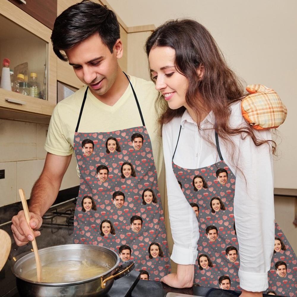 Custom Face Apron Photo Apron - Heart I Love Mom - MyFaceBoxerUK