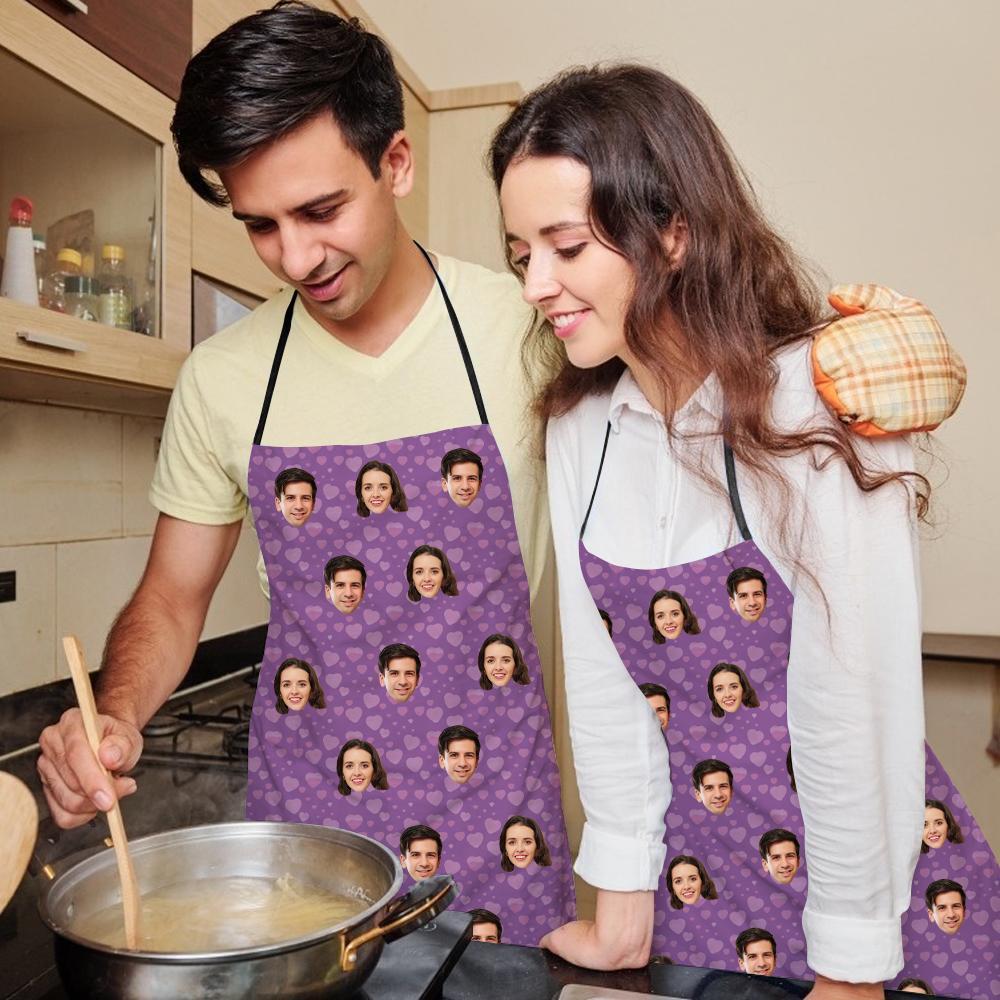 Custom Face Apron Photo Apron - Heart I Love Mom - MyFaceBoxerUK