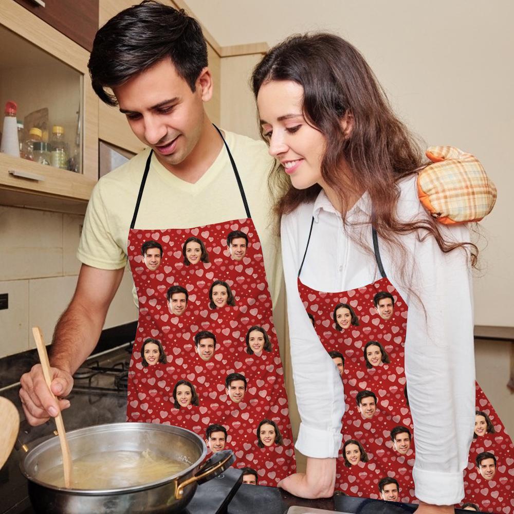 Custom Face Apron Photo Apron - Heart I Love Mom - MyFaceBoxerUK