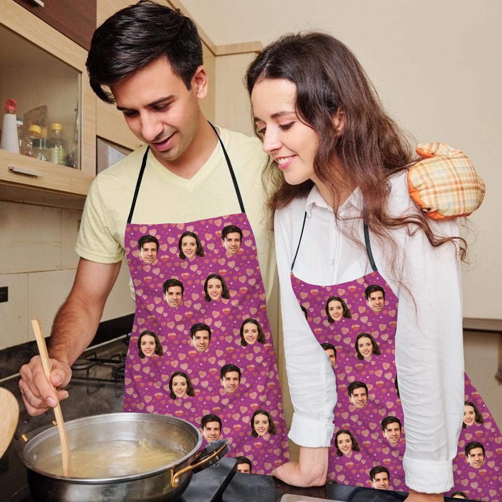Custom Face Apron Photo Apron - Heart I Love Mom - MyFaceBoxerUK