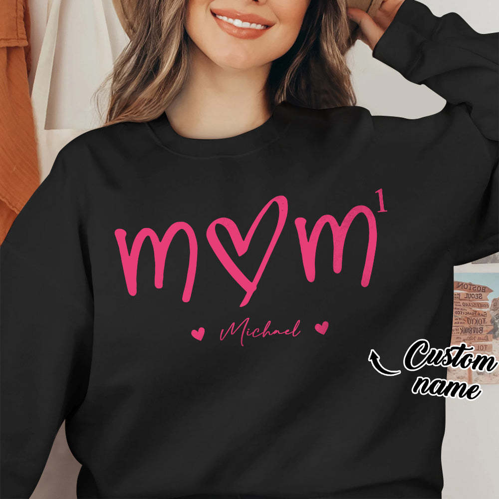 Custom Mama Sweatshirt with Kids Name Personalized Name Sweatshirt Mother's Day Gift - MyFaceBoxerUK