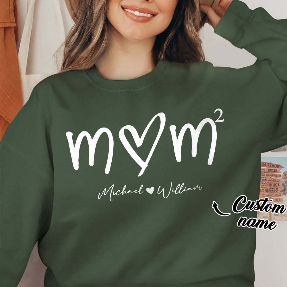 Custom Mama Sweatshirt with Kids Name Personalized Name Sweatshirt Mother's Day Gift - MyFaceBoxerUK