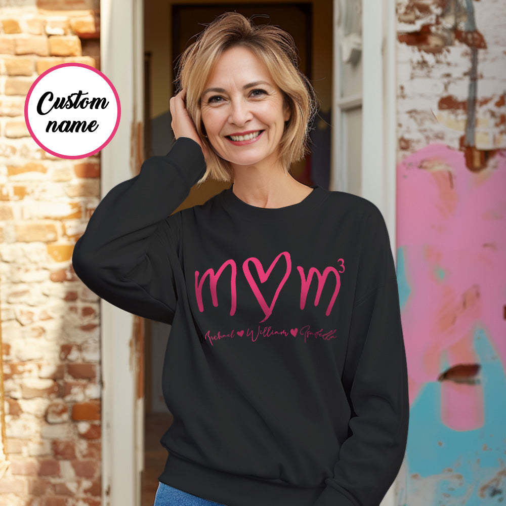 Custom Mama Sweatshirt with Kids Name Personalized Name Sweatshirt Mother's Day Gift - MyFaceBoxerUK
