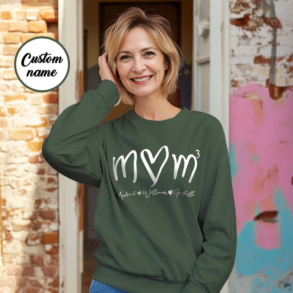 Custom Mama Sweatshirt with Kids Name Personalized Name Sweatshirt Mother's Day Gift - MyFaceBoxerUK