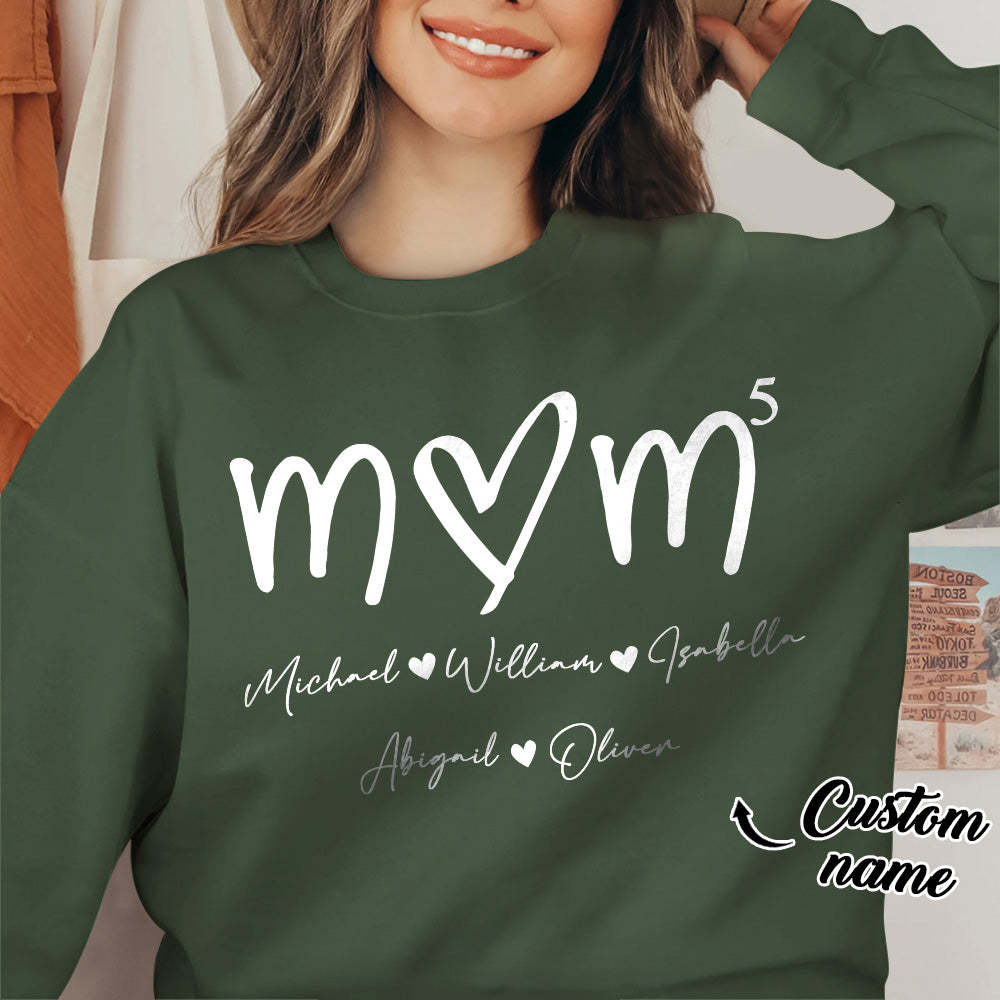 Custom Mama Sweatshirt with Kids Name Personalized Name Sweatshirt Mother's Day Gift - MyFaceBoxerUK