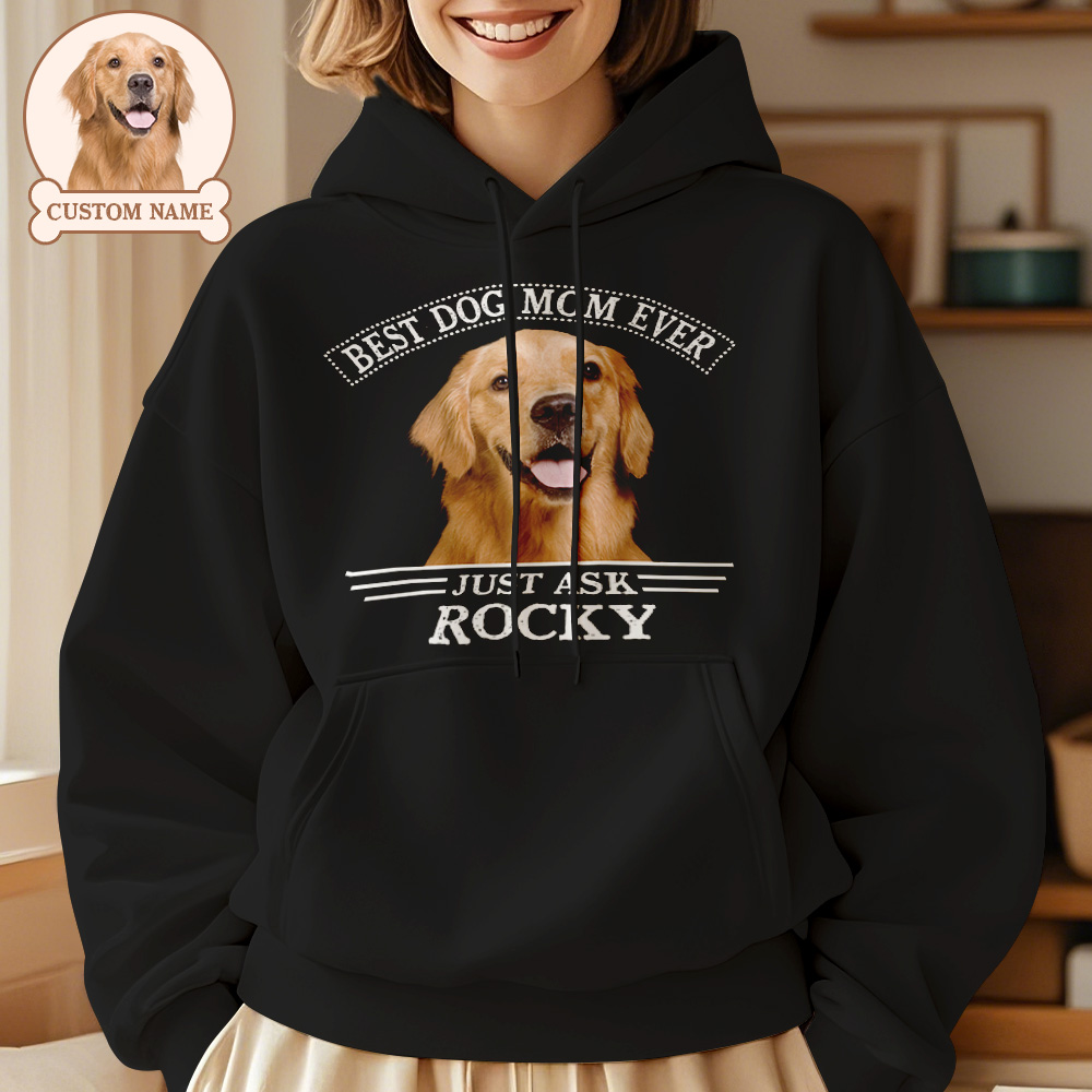 Custom Photo Hoodie Personalized Name Hoodie Best Dog Dad/Mom Ever for Pet Lover
