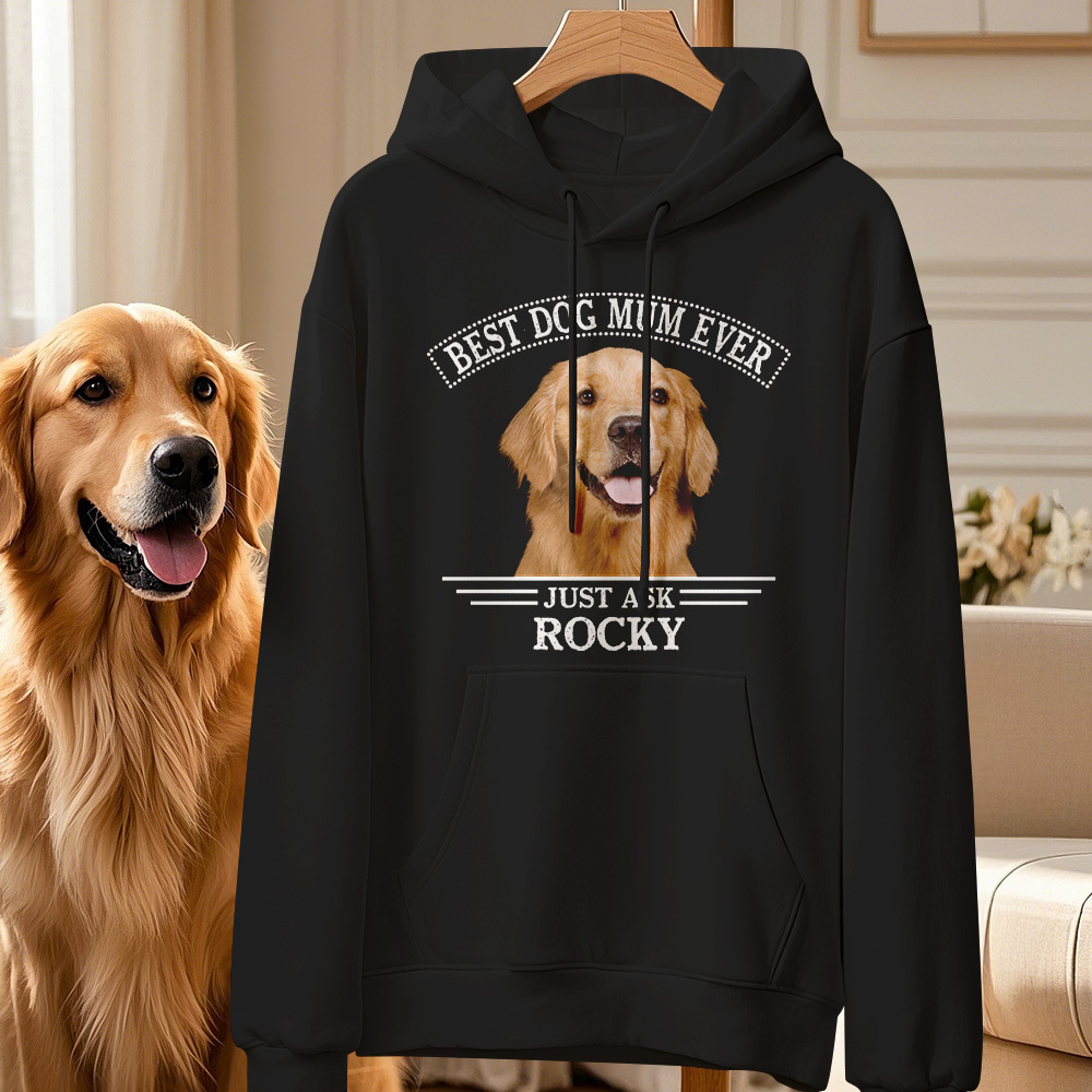 Custom Photo Hoodie Personalized Name Hoodie Best Dog Dad/Mom Ever for Pet Lover