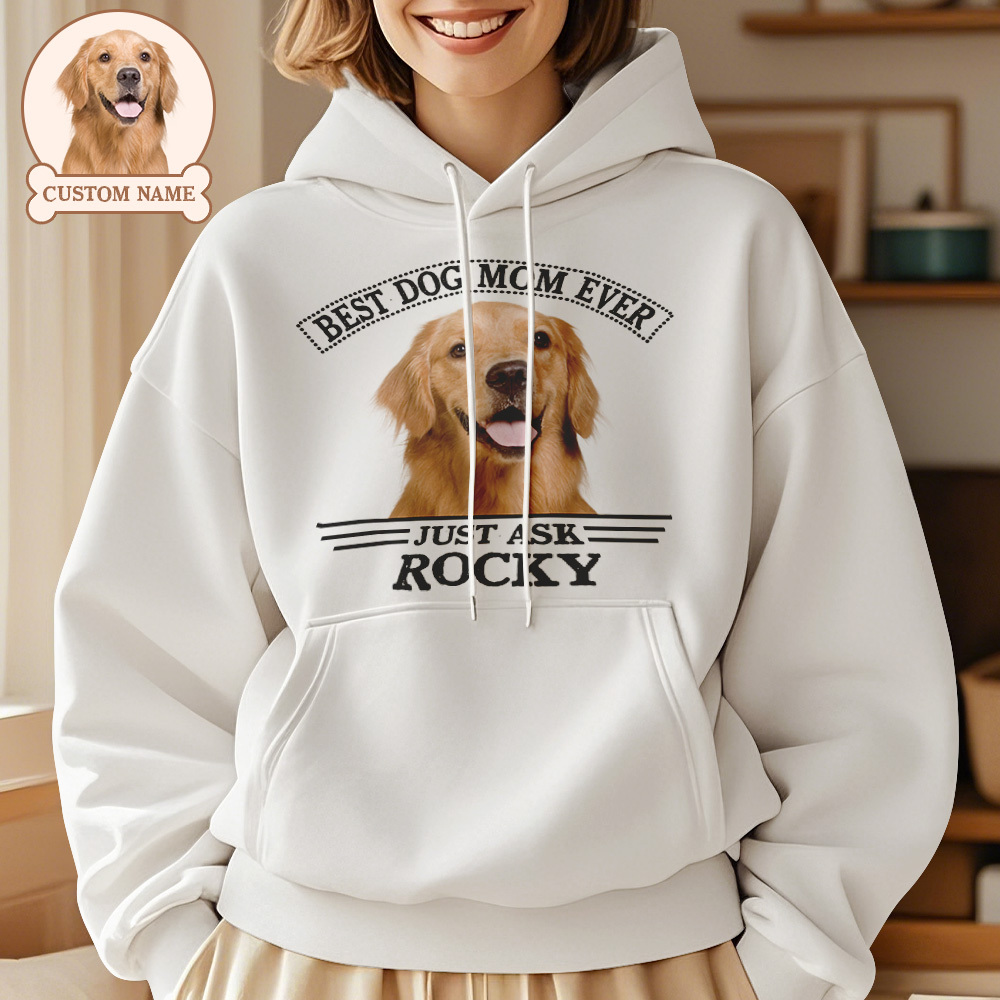 Custom Photo Hoodie Personalized Name Hoodie Best Dog Dad/Mom Ever for Pet Lover