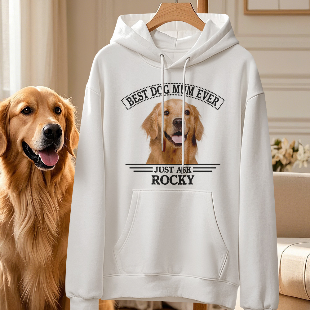 Custom Photo Hoodie Personalized Name Hoodie Best Dog Dad/Mom Ever for Pet Lover