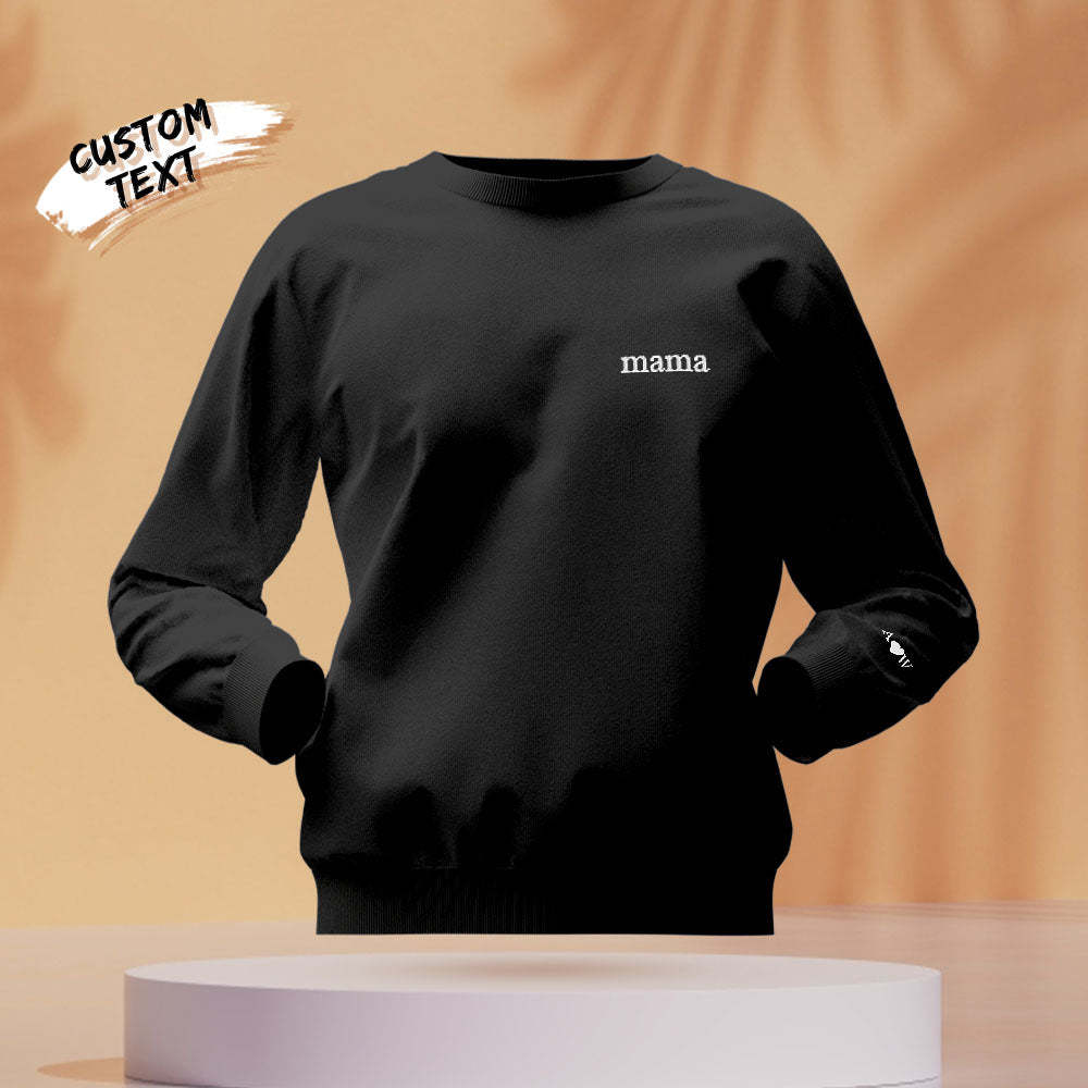 Custom Engraved Hoodie Round Neck Color Embroidery Mother's Day Gifts - MyFaceBoxerUK