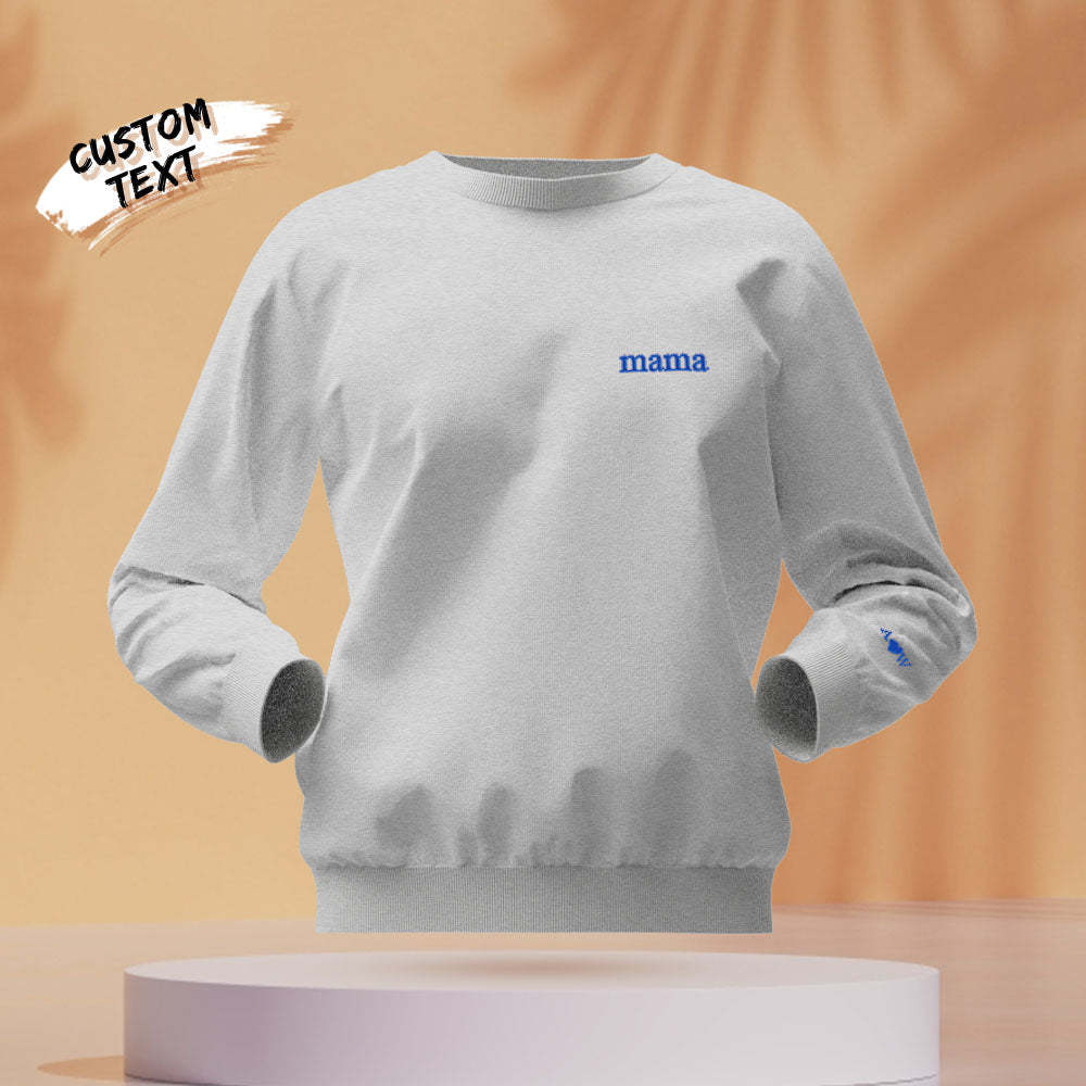 Custom Engraved Hoodie Round Neck Color Embroidery Mother's Day Gifts - MyFaceBoxerUK