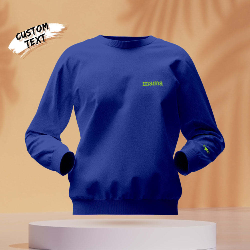 Custom Engraved Hoodie Round Neck Color Embroidery Mother's Day Gifts	 - MyFaceBoxerUK