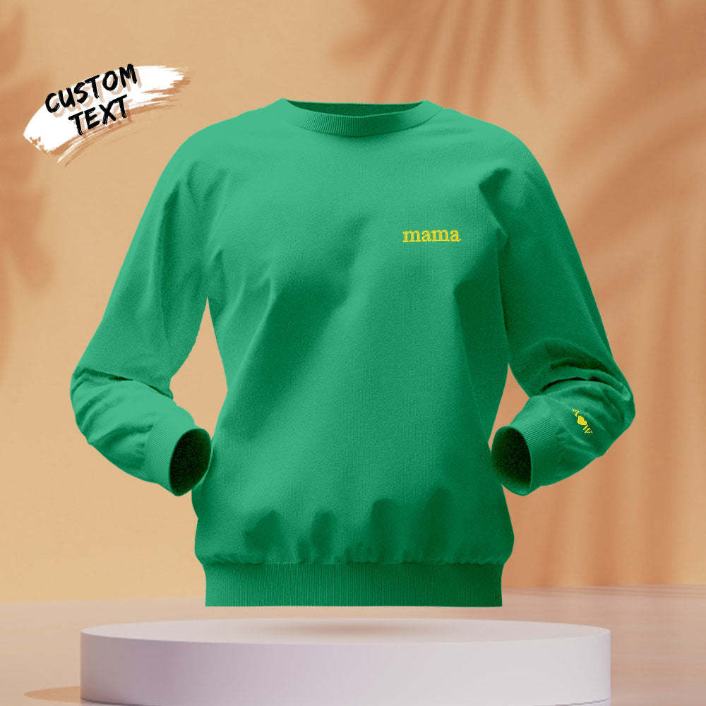 Custom Engraved Hoodie Round Neck Color Embroidery Mother's Day Gifts - MyFaceBoxerUK