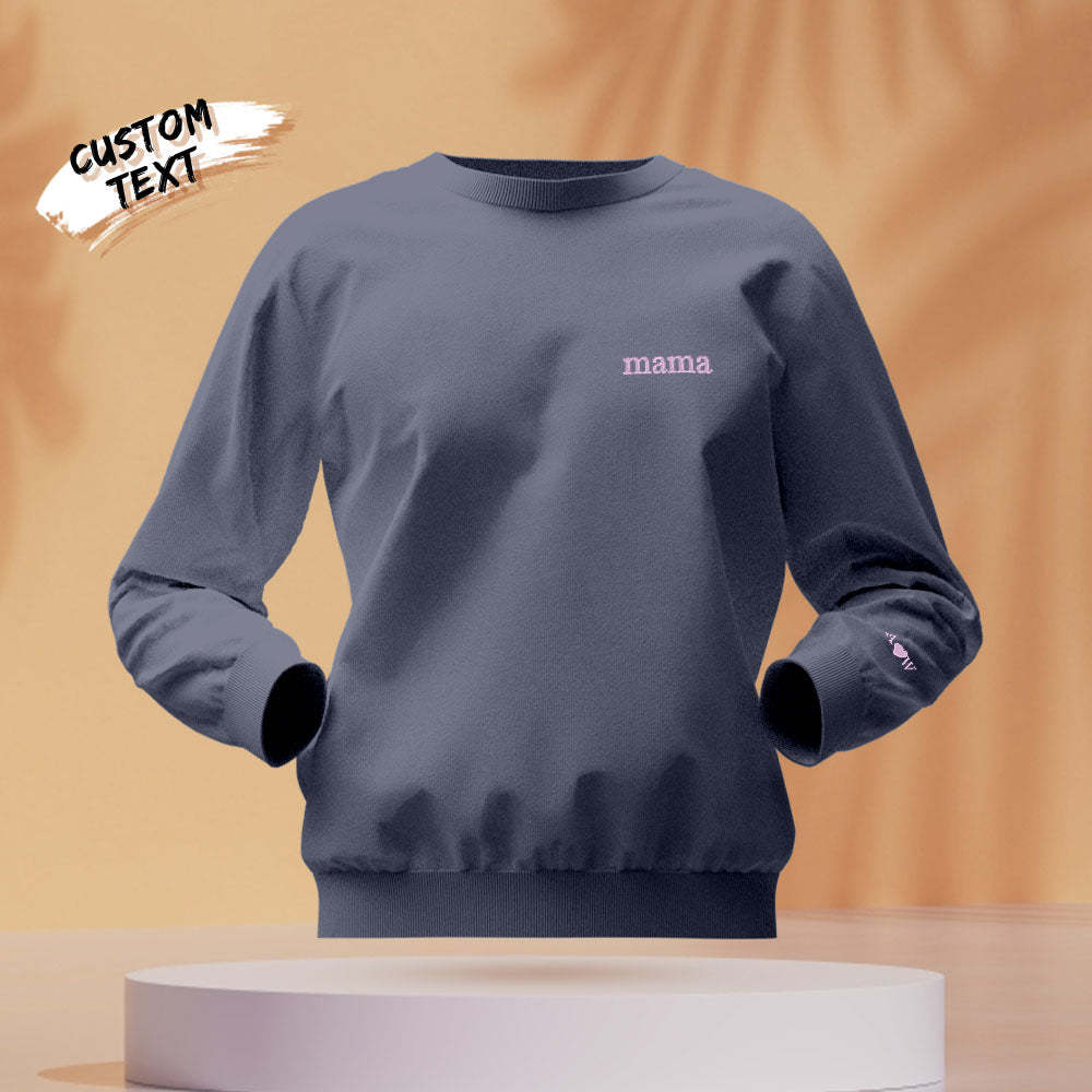 Custom Engraved Hoodie Round Neck Color Embroidery Mother's Day Gifts - MyFaceBoxerUK